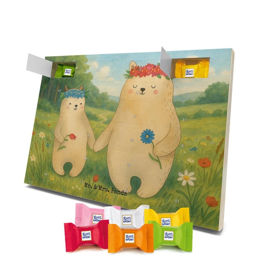 Chocolate advent calendar Bears with flower crown Design Father's Day, Mother's Day, favorite person, gift mommy. mother's day, daughter, daughters, best mommy, world best mommy, bears, favorite mommy, children, role model, child