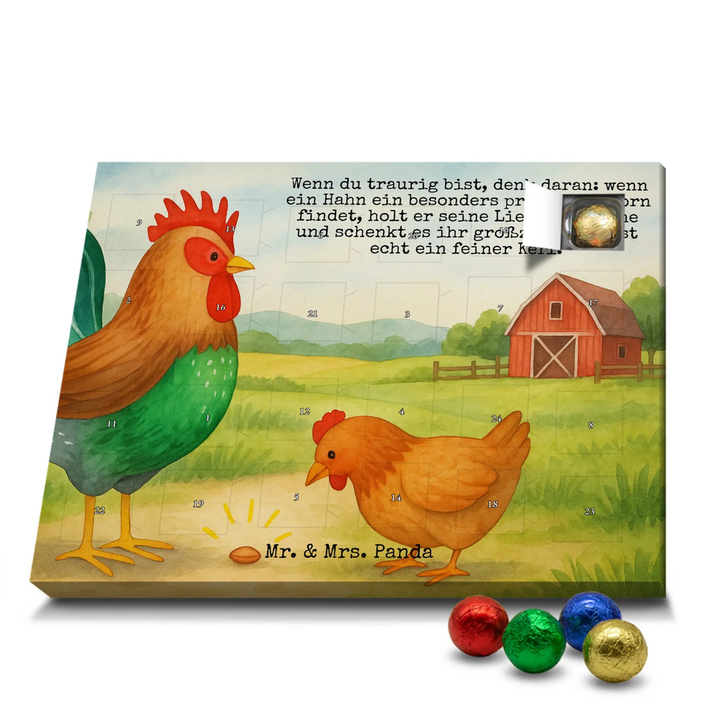 Chocolate advent calendar Faucet grain Design farm, farm animals, animals, nature, eggs, hen, corn, cock