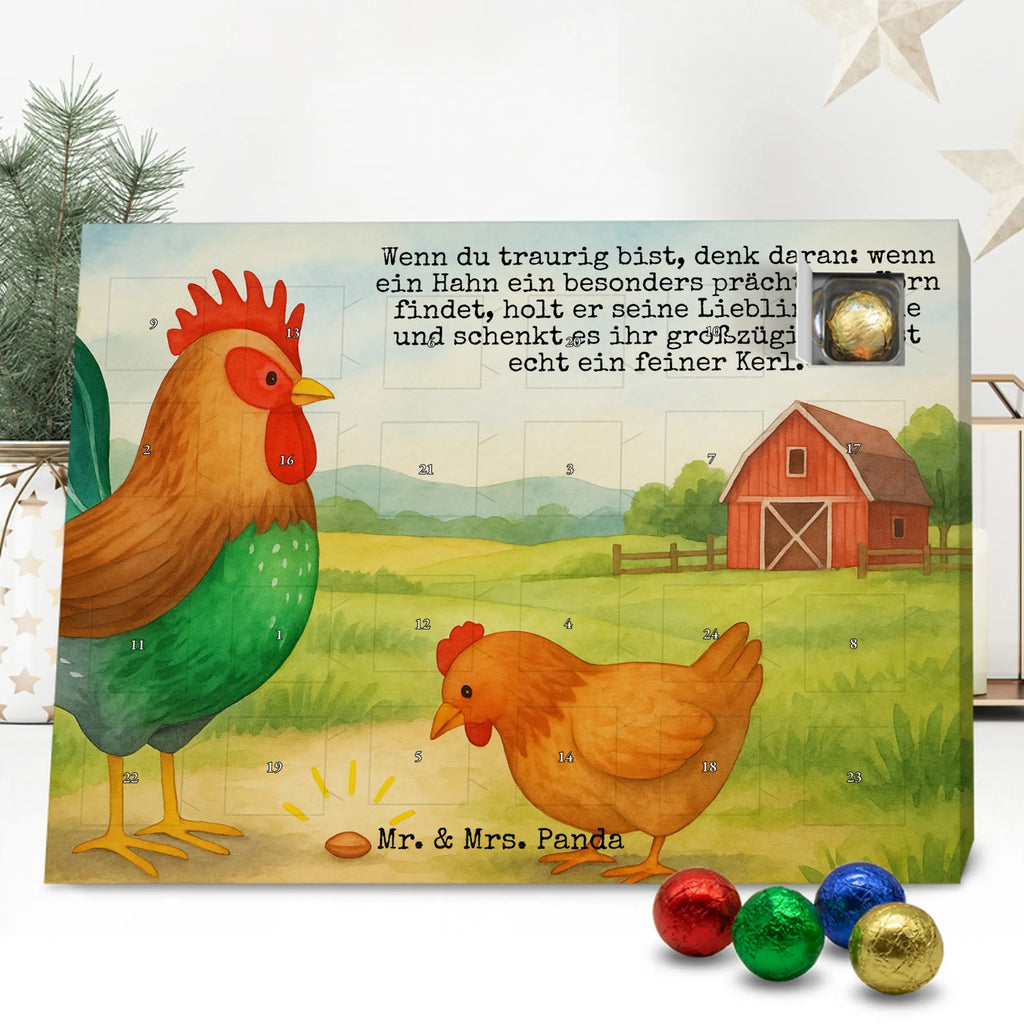 Chocolate advent calendar Faucet grain Design farm, farm animals, animals, nature, eggs, hen, corn, cock