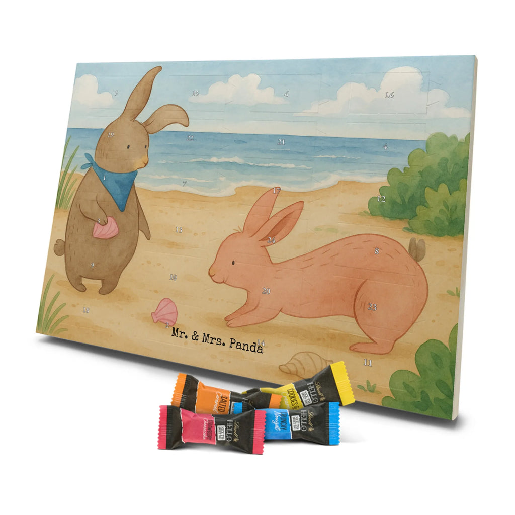 Chocolate advent calendar Bunnies with seashell Design Father's Day, Mother's Day, girlfriend, best friend, shells, rabbits, collecting shells, girlfriends