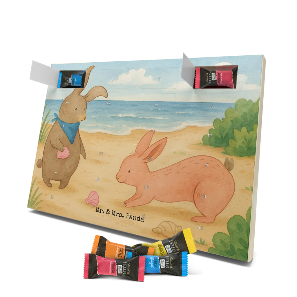 Chocolate advent calendar Bunnies with seashell Design Father's Day, Mother's Day, girlfriend, best friend, shells, rabbits, collecting shells, girlfriends