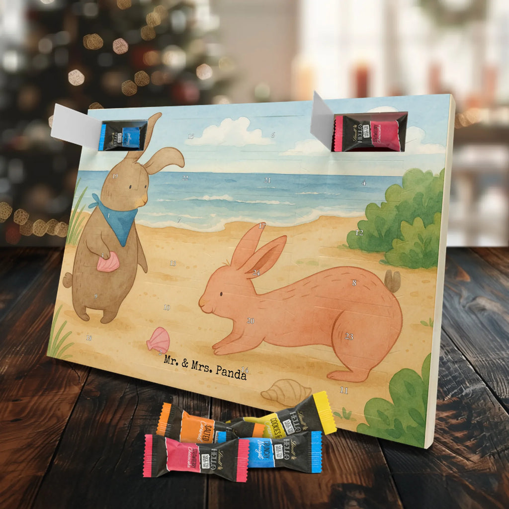 Chocolate advent calendar Bunnies with seashell Design Father's Day, Mother's Day, girlfriend, best friend, shells, rabbits, collecting shells, girlfriends