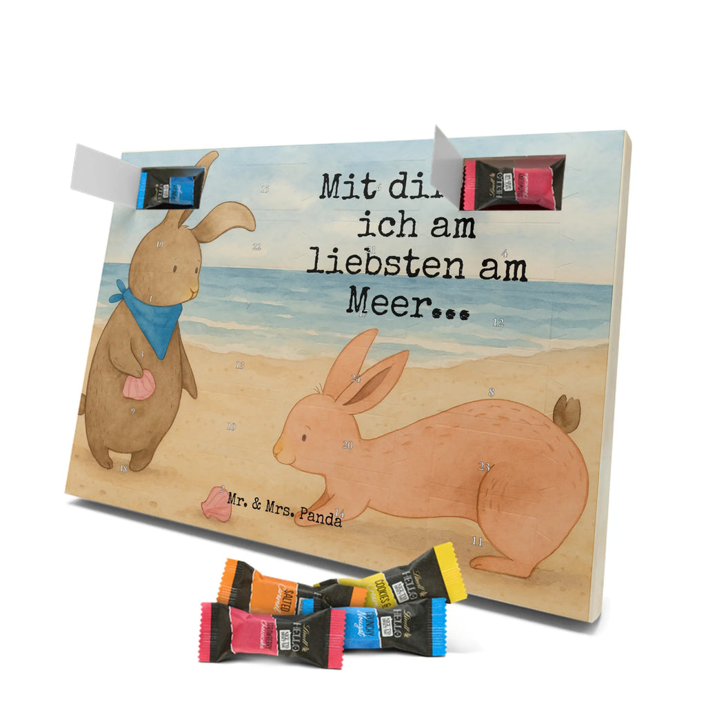 Chocolate advent calendar Bunnies with seashell Design Father's Day, Mother's Day, girlfriend, best friend, shells, rabbits, collecting shells, girlfriends