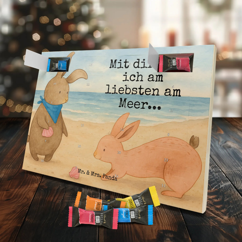 Chocolate advent calendar Bunnies with seashell Design Father's Day, Mother's Day, girlfriend, best friend, shells, rabbits, collecting shells, girlfriends