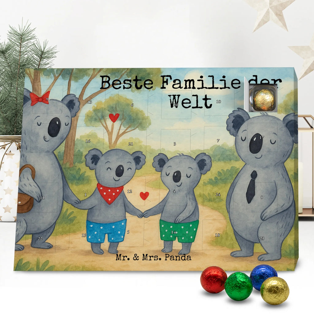 Chocolate advent calendar Koala family with two kids Design Father's Day, Mother's Day, favourite family, family time, koala family, best family, koala bear, family life