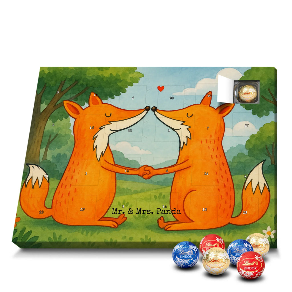 Chocolate advent calendar foxes Love Design animal lover, foxes, forest wildlife, clever as a fox, couple, lovers, proof of love, fiancée, husband, girlfriend, marriage, wife, boyfriend