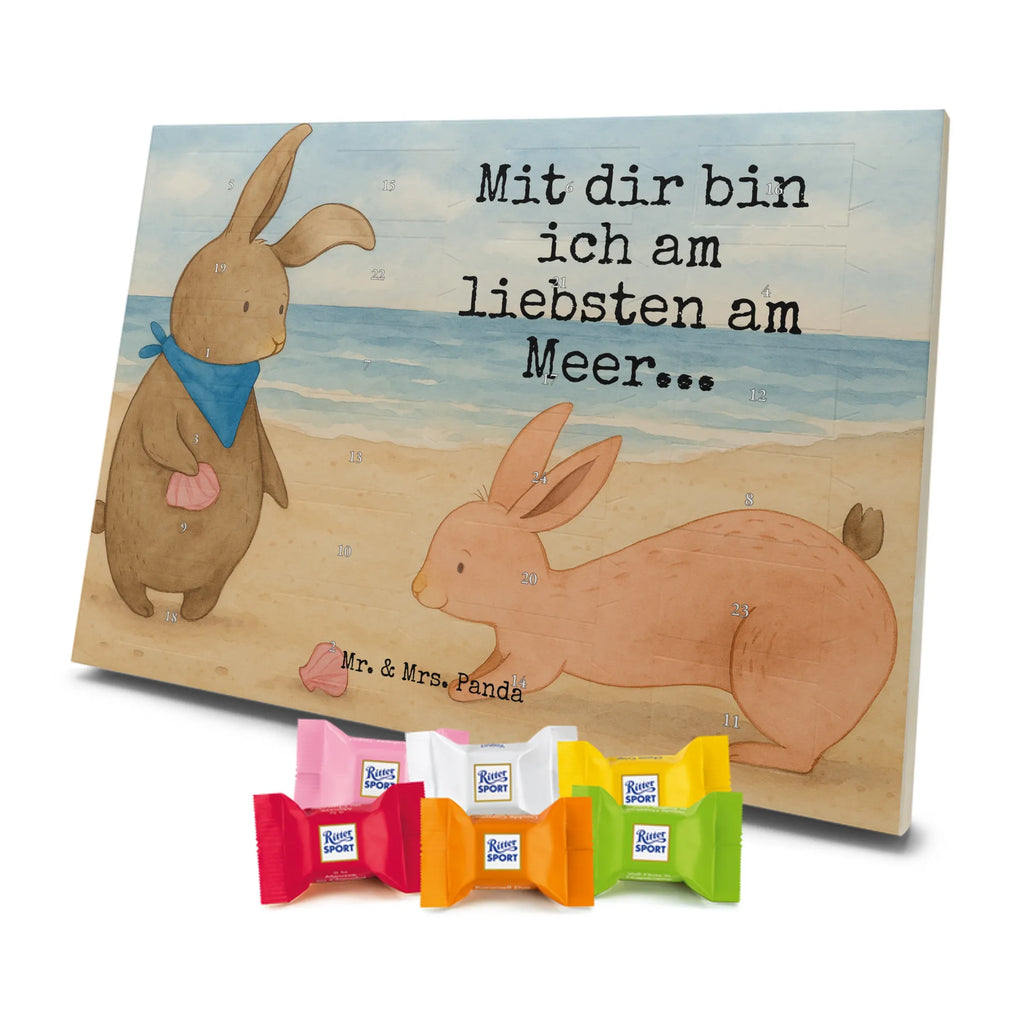 Chocolate advent calendar Bunnies with seashell Design Father's Day, Mother's Day, girlfriend, best friend, shells, rabbits, collecting shells, girlfriends