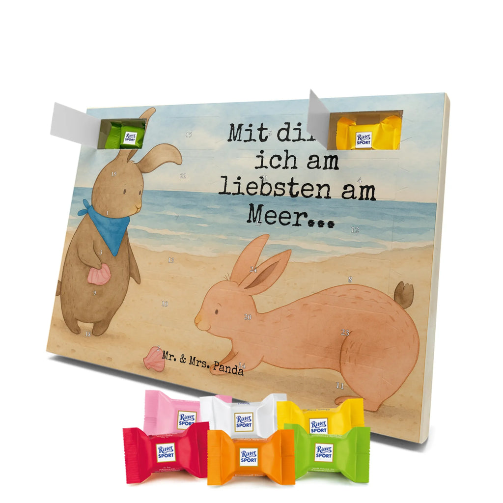 Chocolate advent calendar Bunnies with seashell Design Father's Day, Mother's Day, girlfriend, best friend, shells, rabbits, collecting shells, girlfriends