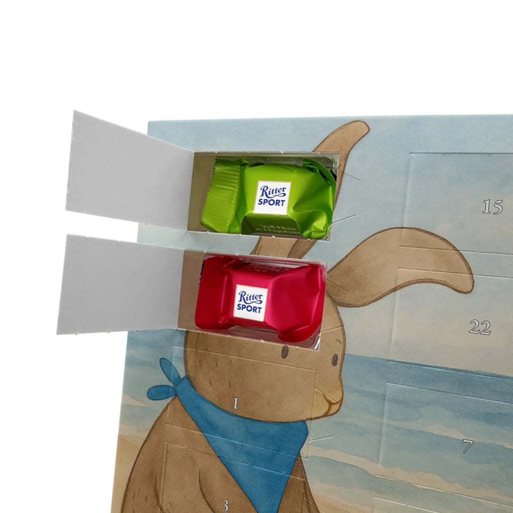 Chocolate advent calendar Bunnies with seashell Design Father's Day, Mother's Day, girlfriend, best friend, shells, rabbits, collecting shells, girlfriends