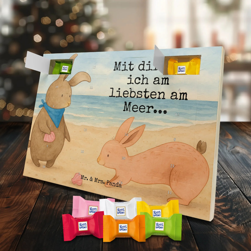 Chocolate advent calendar Bunnies with seashell Design Father's Day, Mother's Day, girlfriend, best friend, shells, rabbits, collecting shells, girlfriends