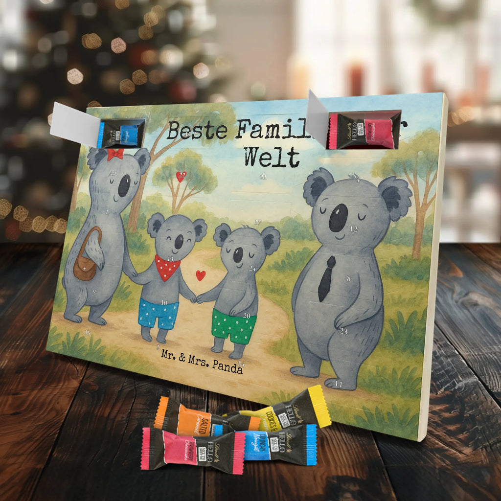 Chocolate advent calendar Koala family with two kids Design Father's Day, Mother's Day, favourite family, family time, koala family, best family, koala bear, family life