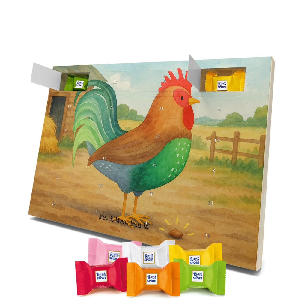 Chocolate advent calendar Faucet grain Design farm, farm animals, animals, nature, eggs, hen, corn, cock