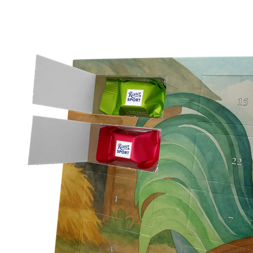 Chocolate advent calendar Faucet grain Design farm, farm animals, animals, nature, eggs, hen, corn, cock