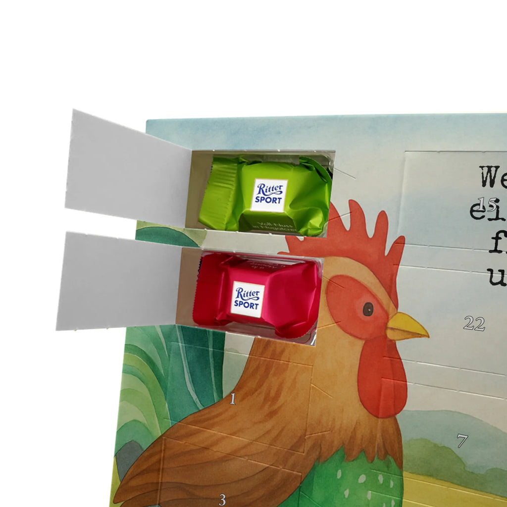 Chocolate advent calendar Faucet grain Design farm, farm animals, animals, nature, eggs, hen, corn, cock