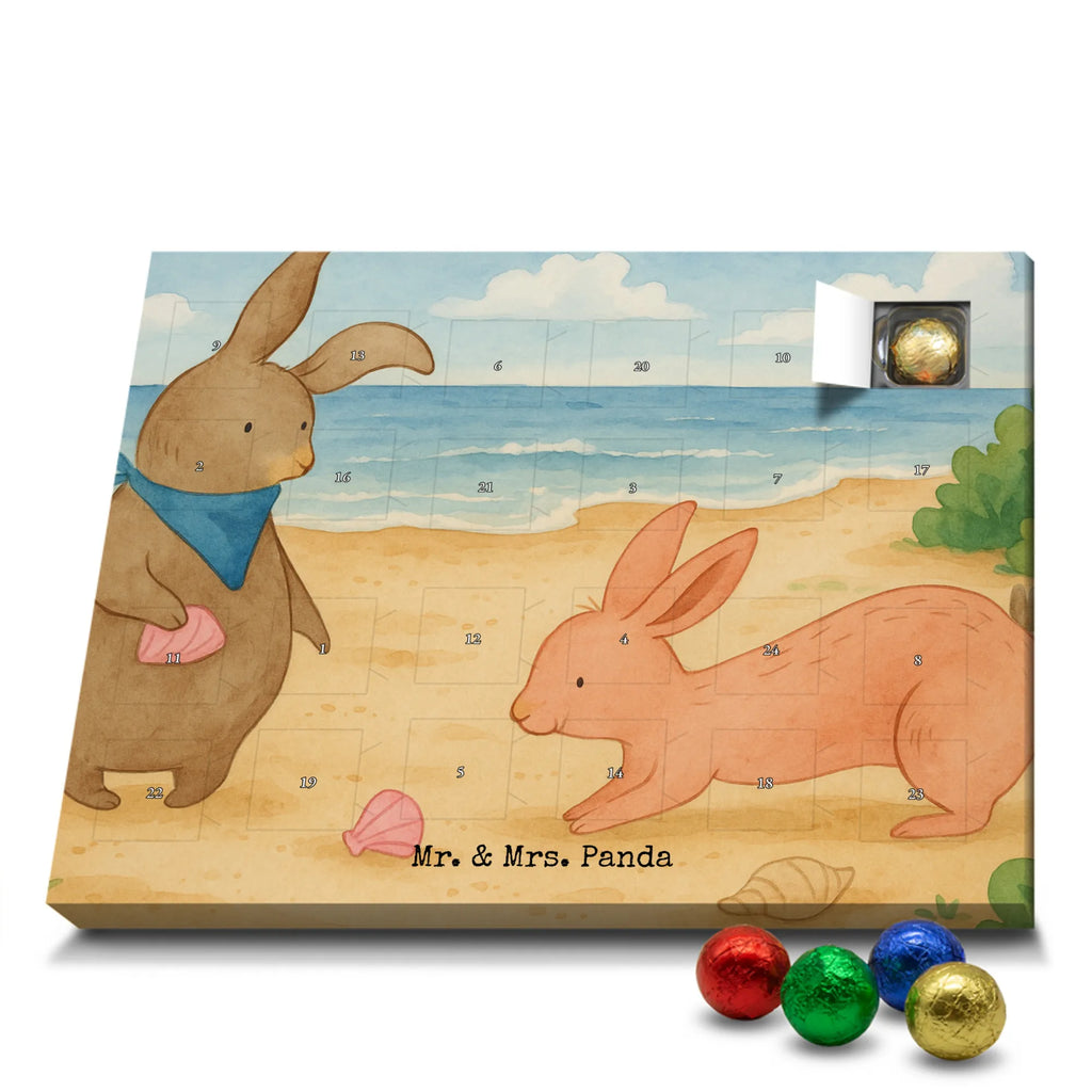 Chocolate advent calendar Bunnies with seashell Design Father's Day, Mother's Day, girlfriend, best friend, shells, rabbits, collecting shells, girlfriends