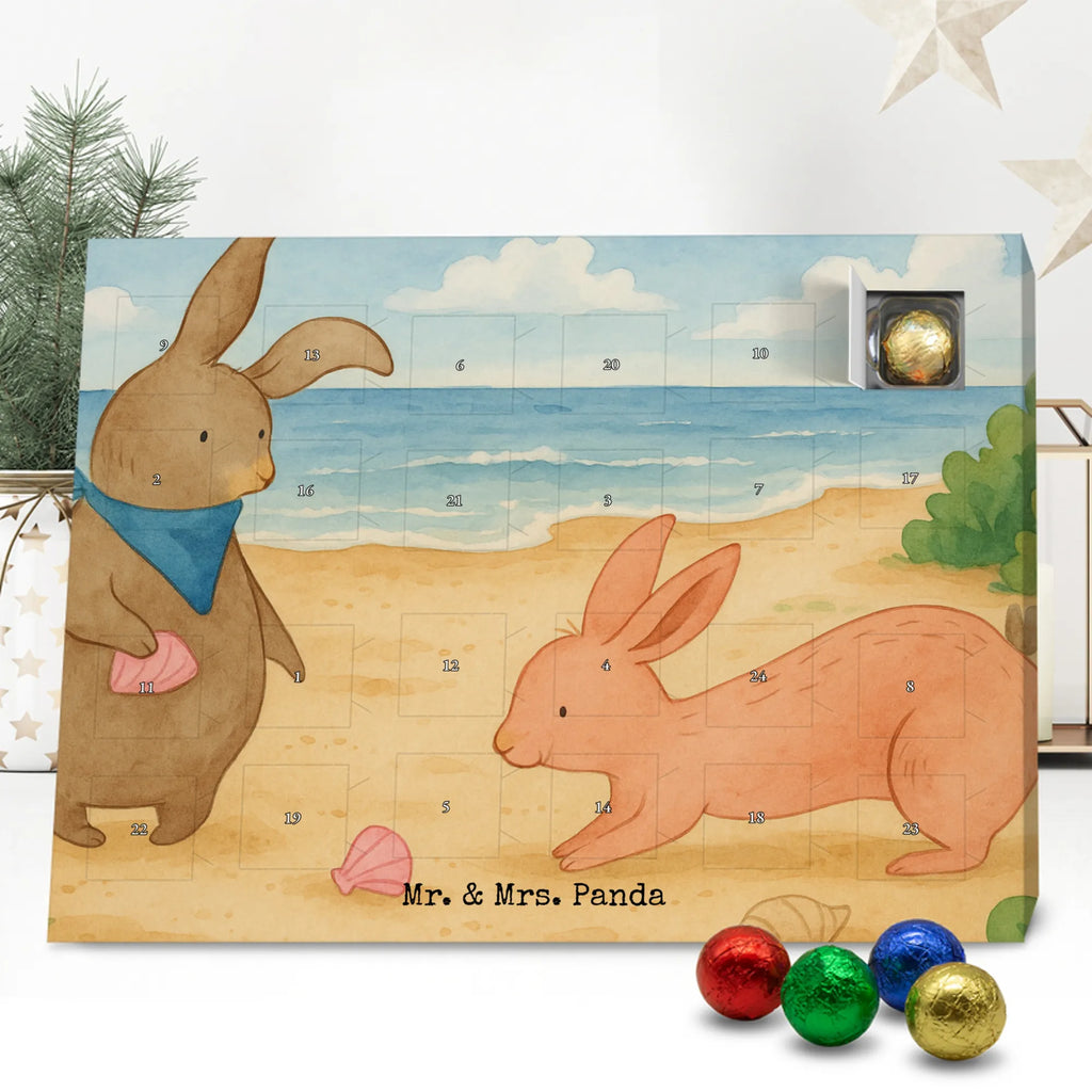 Chocolate advent calendar Bunnies with seashell Design Father's Day, Mother's Day, girlfriend, best friend, shells, rabbits, collecting shells, girlfriends