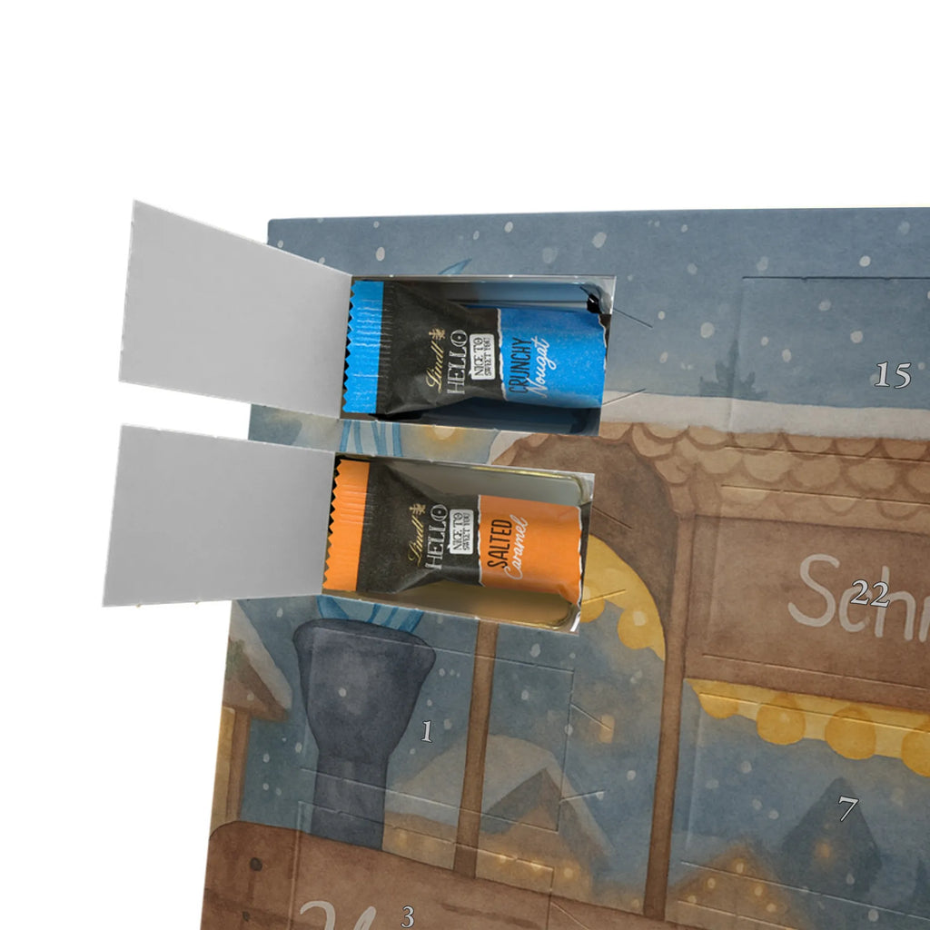 Chocolate advent calendar hedgehog Chestnuts Design Christmas time, snow