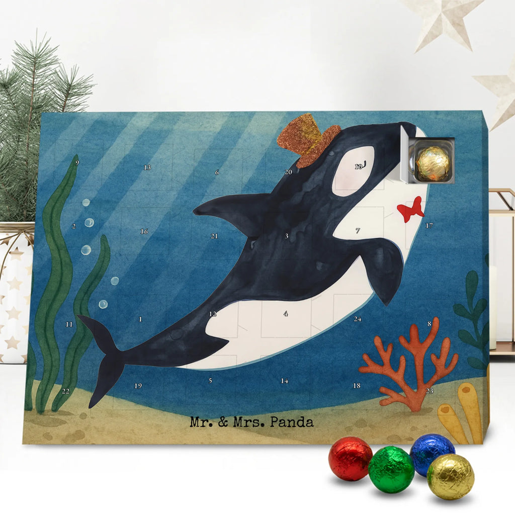 Chocolate advent calendar orca cylinder Design gift ideas, vacation, Seafood, aquatic animals, ocean, shells, corals, reef, whale, narwhal, sea urchin, lobster, platypus, manatee, crocodile, shrimp, gifts for seafood lovers, water world, underwater animals, underwater world, deep sea, seafood fans, seafood decoration, seafood posters, celebration, birthday, feast, confetti, congratulations