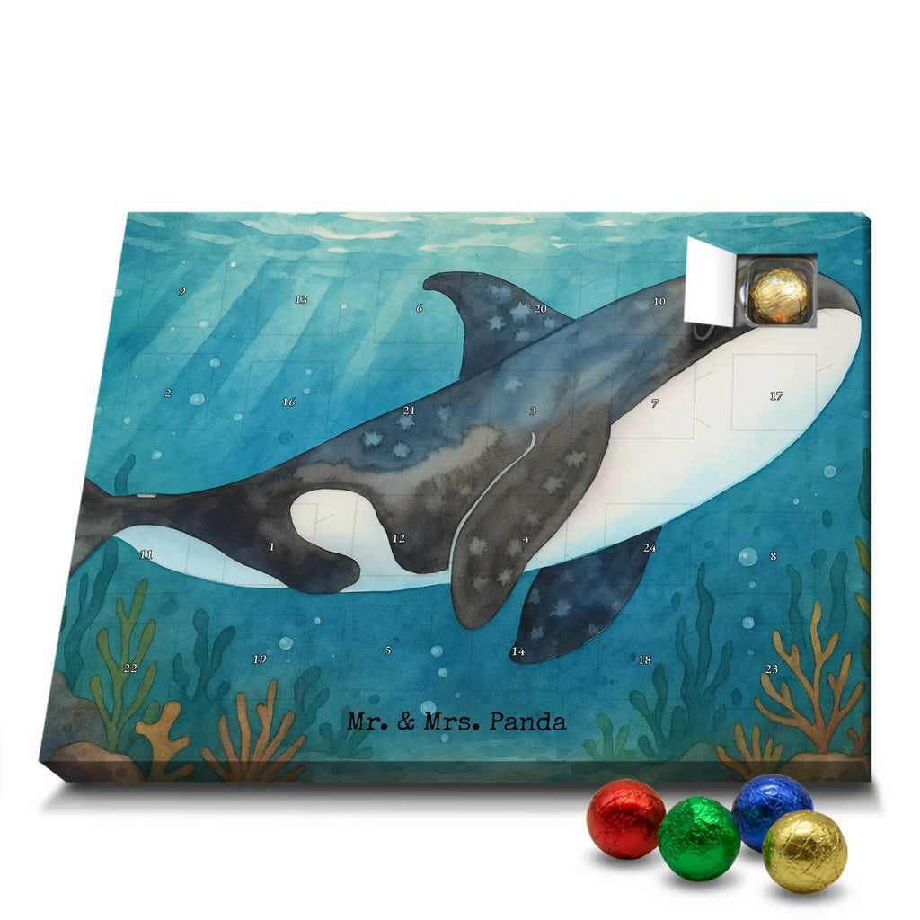 Chocolate advent calendar Orca Design gift ideas, vacation, Seafood, aquatic animals, ocean, shells, corals, reef, whale, narwhal, sea urchin, lobster, platypus, manatee, crocodile, shrimp, gifts for seafood lovers, water world, underwater animals, underwater world, deep sea, seafood fans, seafood decoration, seafood posters, killer whale, self-love, work, new start, opportunities
