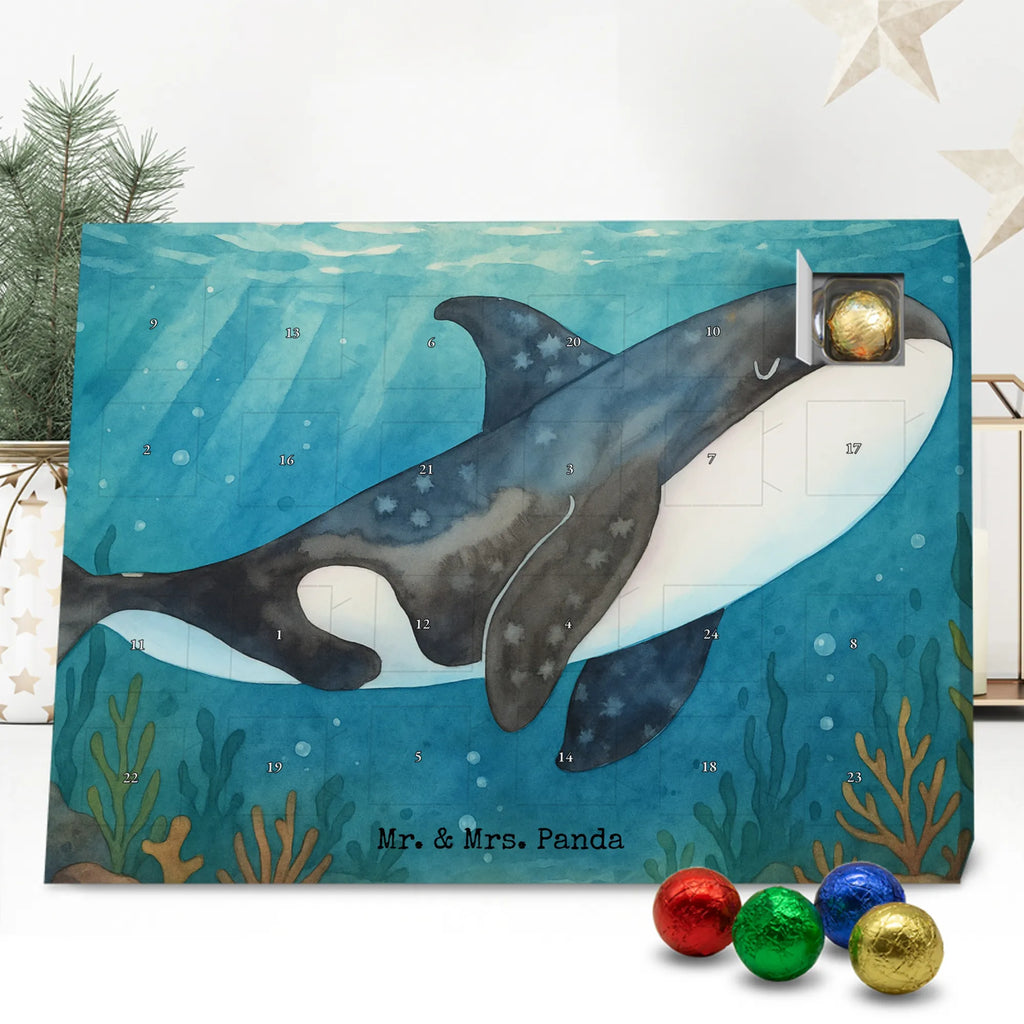 Chocolate advent calendar Orca Design gift ideas, vacation, Seafood, aquatic animals, ocean, shells, corals, reef, whale, narwhal, sea urchin, lobster, platypus, manatee, crocodile, shrimp, gifts for seafood lovers, water world, underwater animals, underwater world, deep sea, seafood fans, seafood decoration, seafood posters, killer whale, self-love, work, new start, opportunities