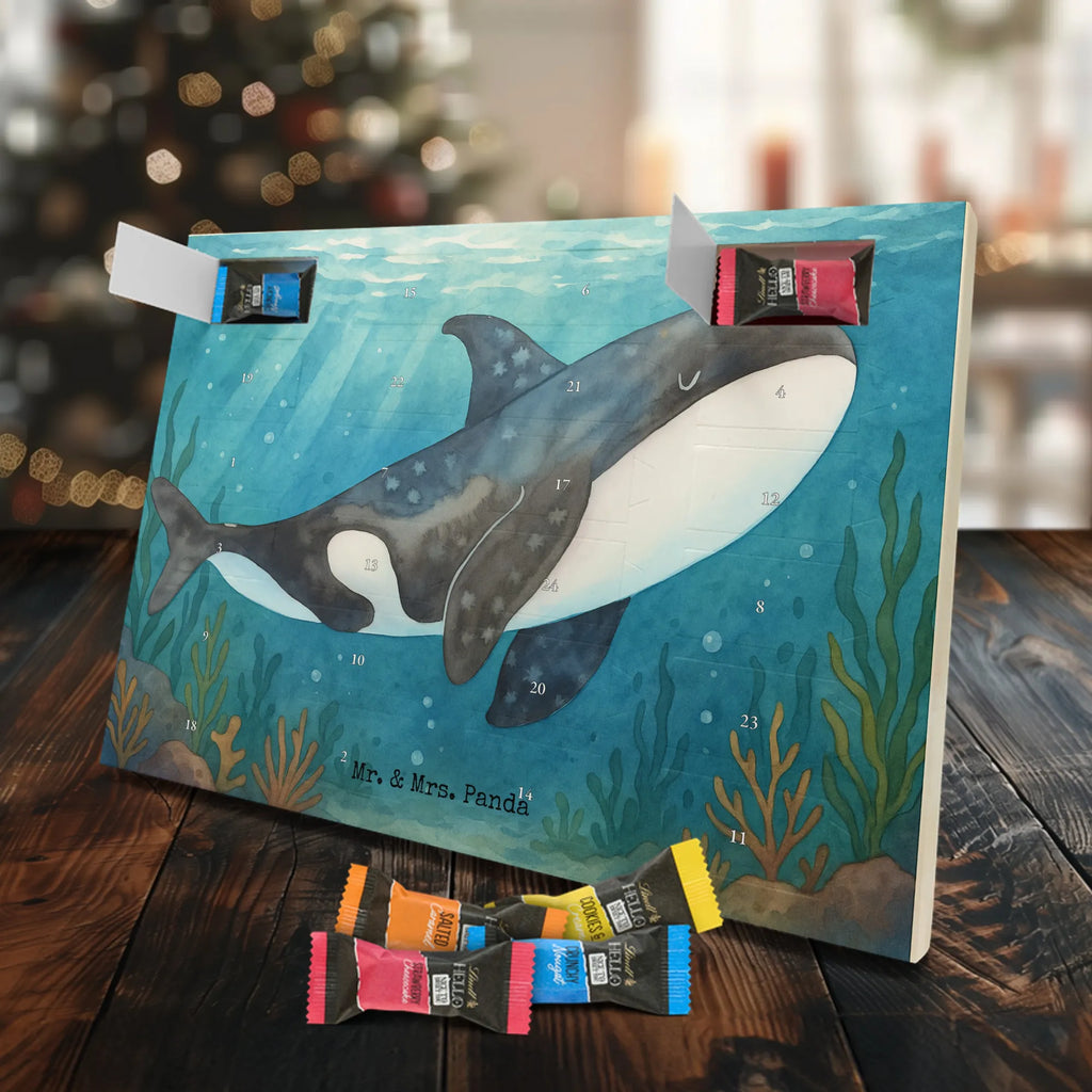 Chocolate advent calendar Orca Design gift ideas, vacation, Seafood, aquatic animals, ocean, shells, corals, reef, whale, narwhal, sea urchin, lobster, platypus, manatee, crocodile, shrimp, gifts for seafood lovers, water world, underwater animals, underwater world, deep sea, seafood fans, seafood decoration, seafood posters, killer whale, self-love, work, new start, opportunities