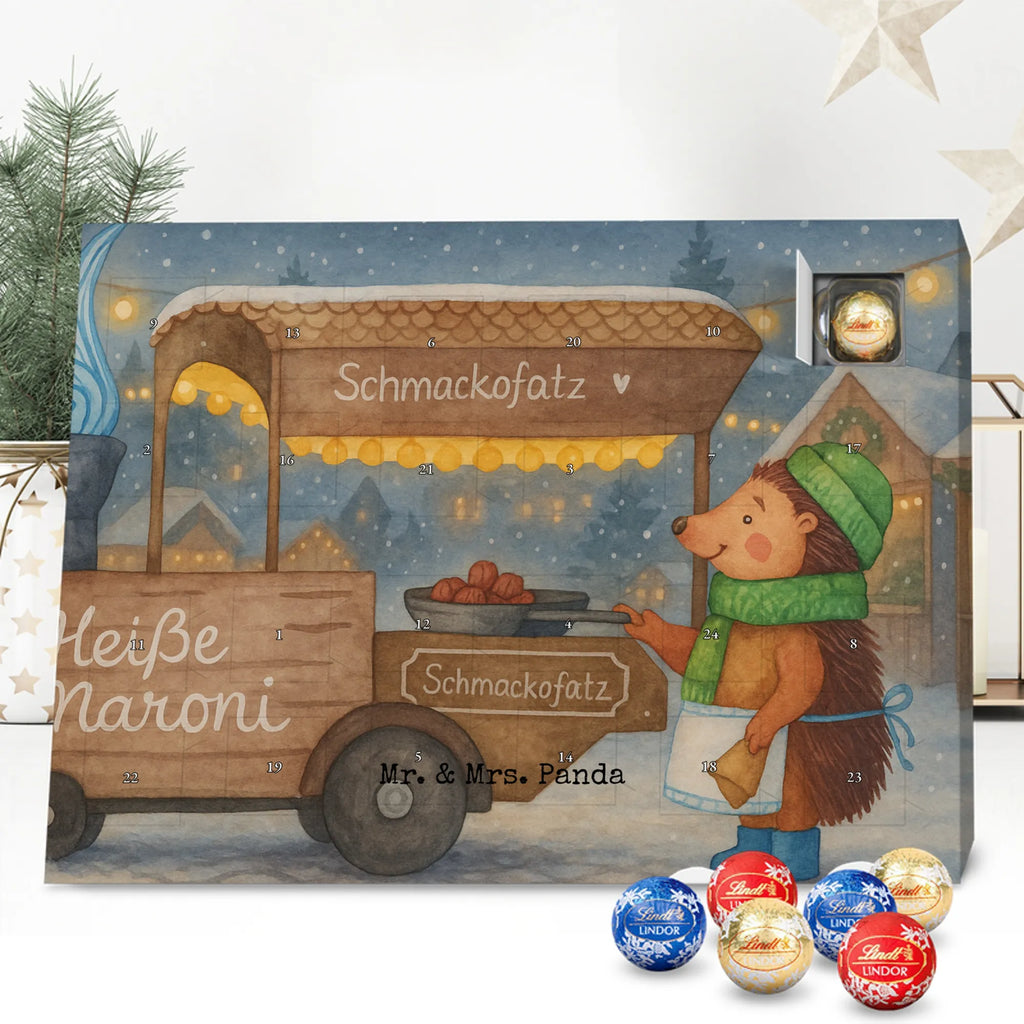 Chocolate advent calendar hedgehog Chestnuts Design Christmas time, snow