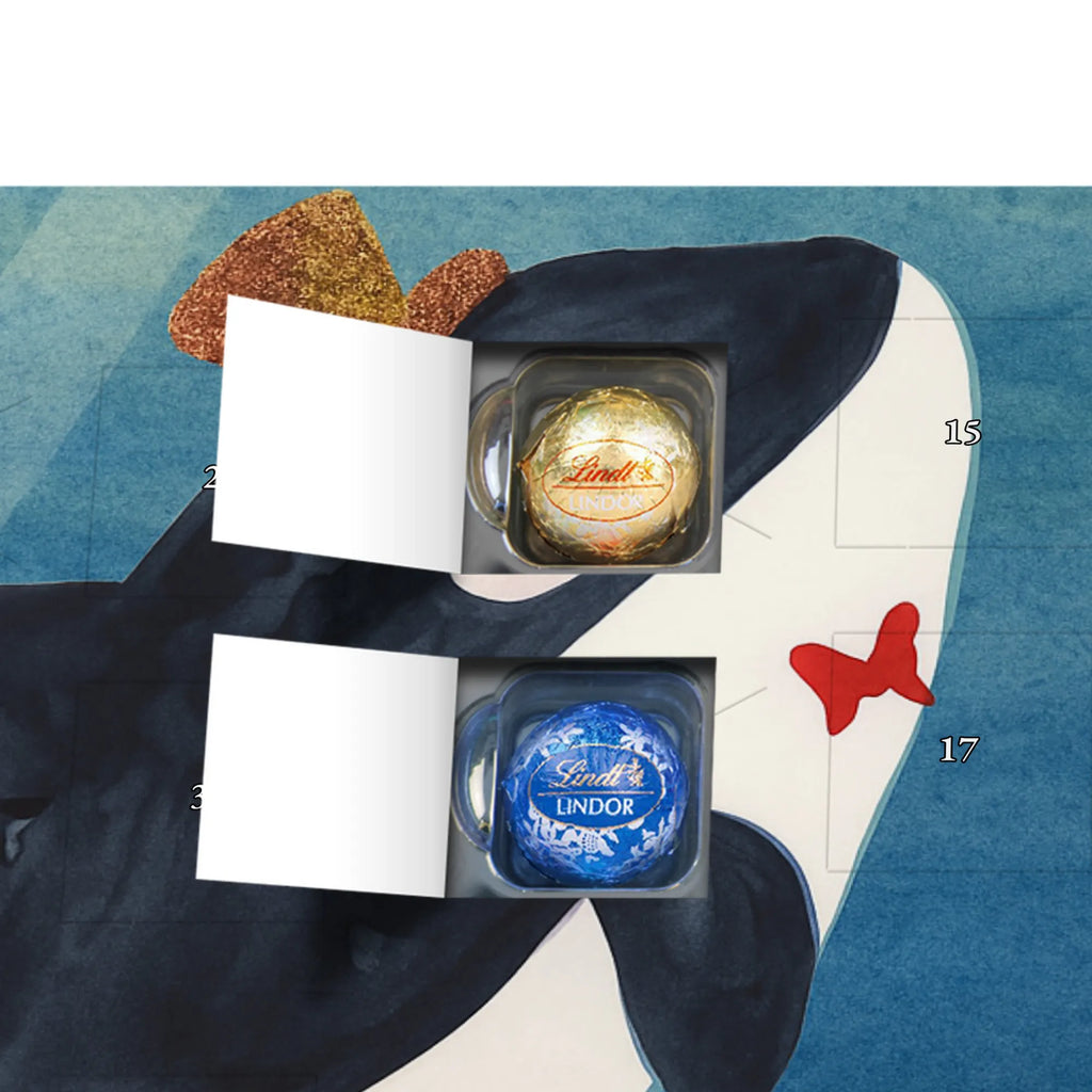 Chocolate advent calendar orca cylinder Design gift ideas, vacation, Seafood, aquatic animals, ocean, shells, corals, reef, whale, narwhal, sea urchin, lobster, platypus, manatee, crocodile, shrimp, gifts for seafood lovers, water world, underwater animals, underwater world, deep sea, seafood fans, seafood decoration, seafood posters, celebration, birthday, feast, confetti, congratulations