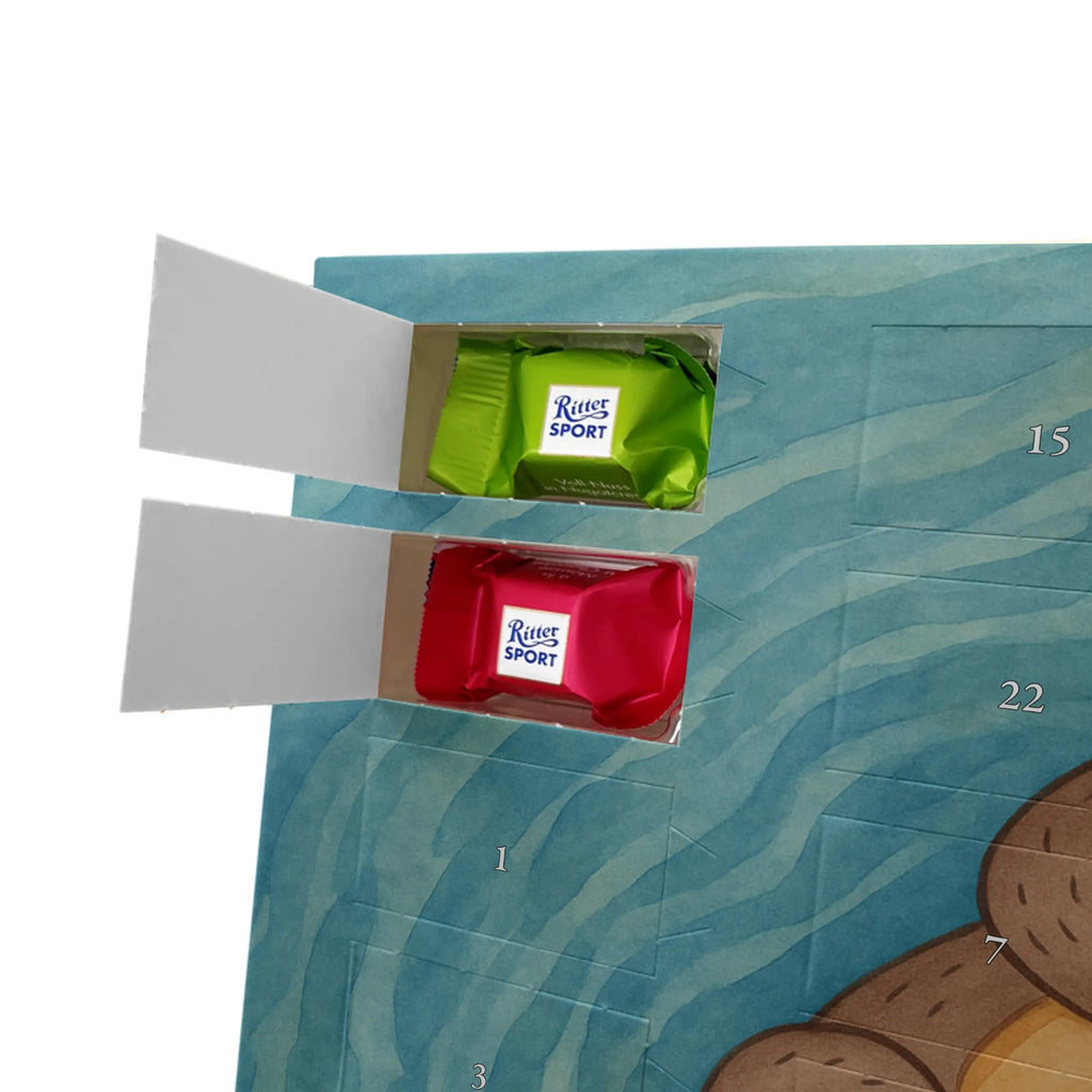 Chocolate advent calendar otter shell Design animal lover, marten, sea otter, European otter, water mammal, aquatic animal, baby otter, predator, water, otter gifts, gift ideas for animal lovers, animal, mammal, water animal, gifts for people in love, daydreaming, otter love, dreaming, brooding