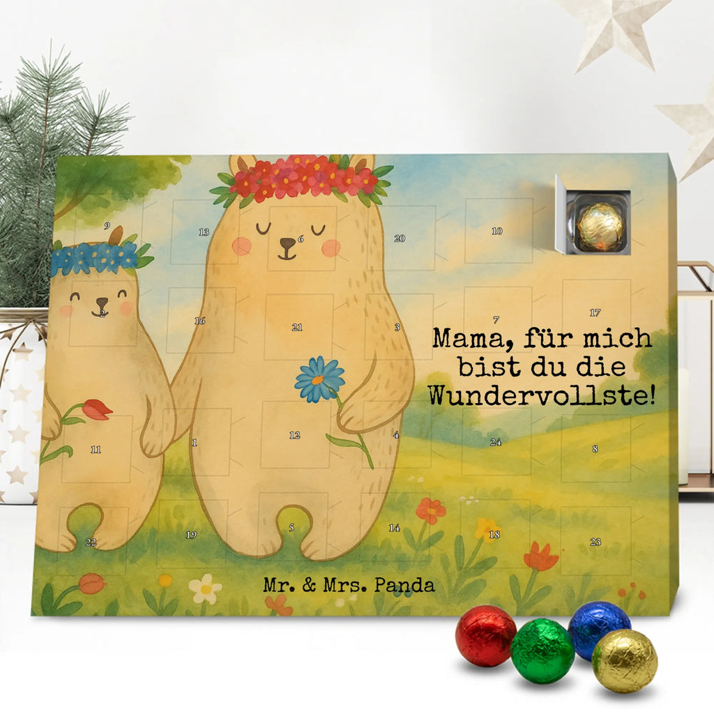 Chocolate advent calendar Bears with flower crown Design Father's Day, Mother's Day, favorite person, gift mommy. mother's day, daughter, daughters, best mommy, world best mommy, bears, favorite mommy, children, role model, child