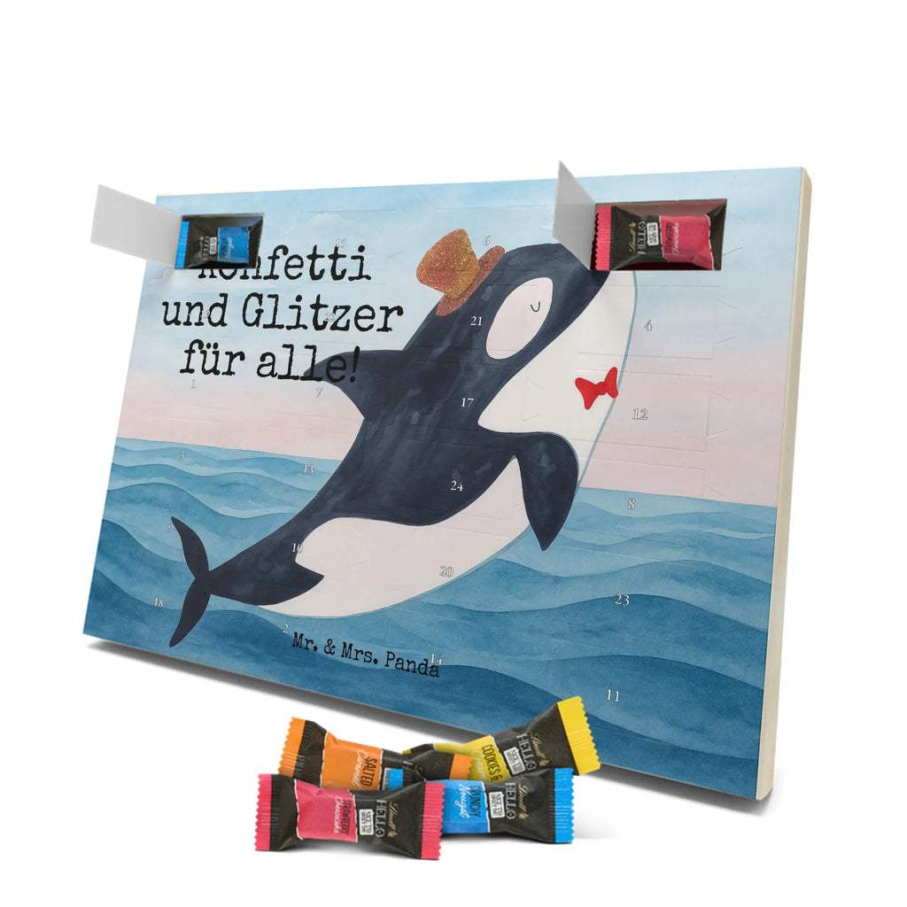 Chocolate advent calendar orca cylinder Design gift ideas, vacation, Seafood, aquatic animals, ocean, shells, corals, reef, whale, narwhal, sea urchin, lobster, platypus, manatee, crocodile, shrimp, gifts for seafood lovers, water world, underwater animals, underwater world, deep sea, seafood fans, seafood decoration, seafood posters, celebration, birthday, feast, confetti, congratulations