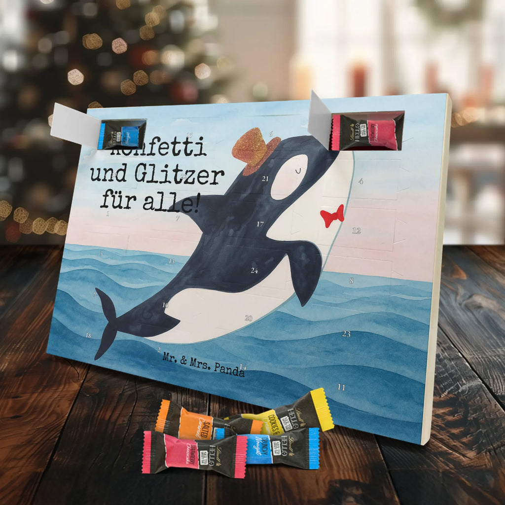 Chocolate advent calendar orca cylinder Design gift ideas, vacation, Seafood, aquatic animals, ocean, shells, corals, reef, whale, narwhal, sea urchin, lobster, platypus, manatee, crocodile, shrimp, gifts for seafood lovers, water world, underwater animals, underwater world, deep sea, seafood fans, seafood decoration, seafood posters, celebration, birthday, feast, confetti, congratulations