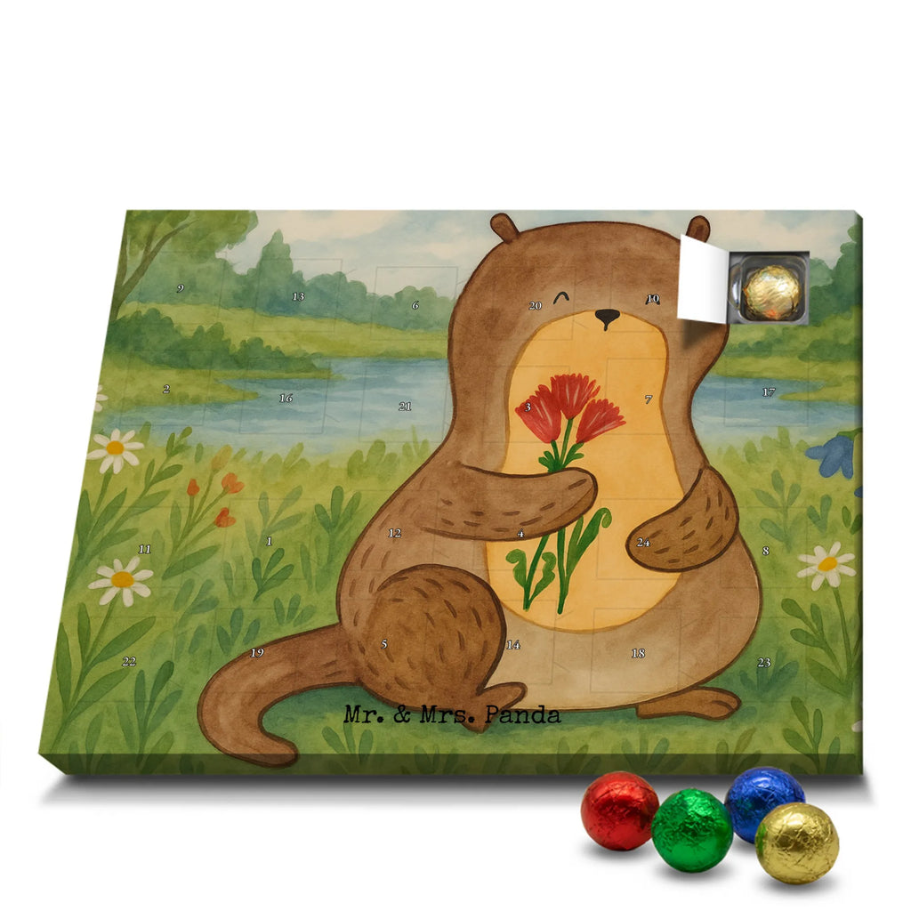 Chocolate advent calendar otter Bunch of flowers Design animal lover, marten, sea otter, European otter, water mammal, aquatic animal, baby otter, predator, water, otter gifts, gift ideas for animal lovers, animal, mammal, water animal, gifts for people in love, Otter Sea Otter Lake Otter