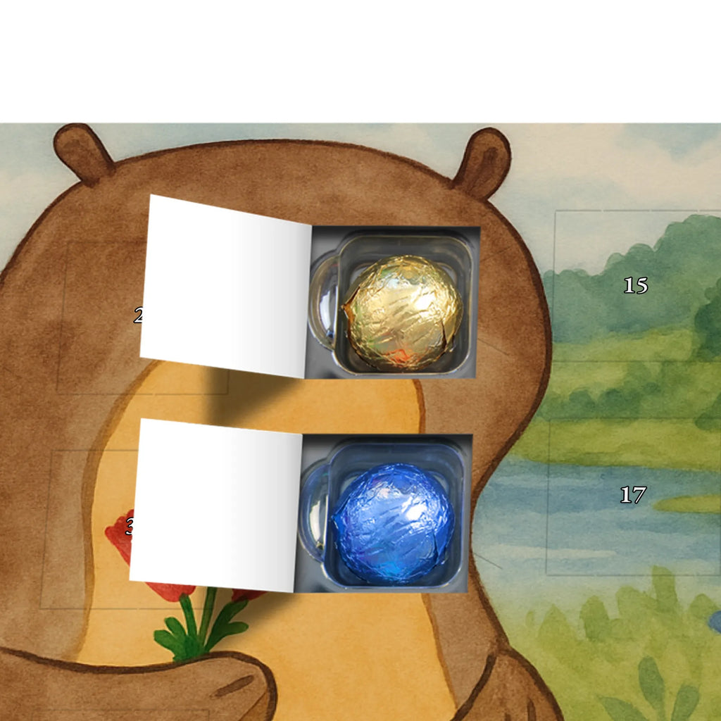 Chocolate advent calendar otter Bunch of flowers Design animal lover, marten, sea otter, European otter, water mammal, aquatic animal, baby otter, predator, water, otter gifts, gift ideas for animal lovers, animal, mammal, water animal, gifts for people in love, Otter Sea Otter Lake Otter