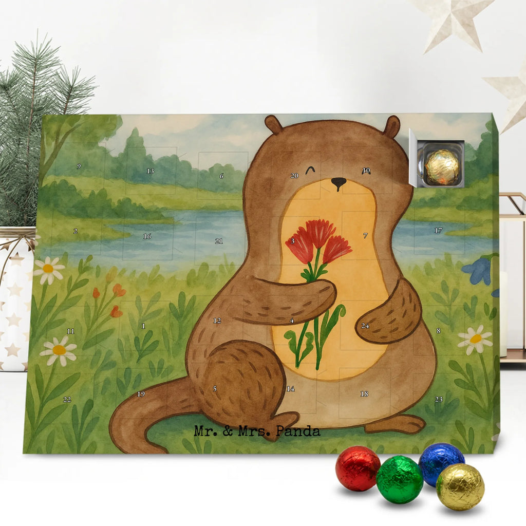 Chocolate advent calendar otter Bunch of flowers Design animal lover, marten, sea otter, European otter, water mammal, aquatic animal, baby otter, predator, water, otter gifts, gift ideas for animal lovers, animal, mammal, water animal, gifts for people in love, Otter Sea Otter Lake Otter