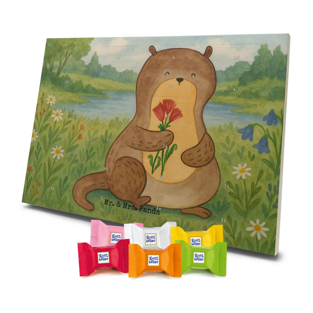 Chocolate advent calendar otter Bunch of flowers Design animal lover, marten, sea otter, European otter, water mammal, aquatic animal, baby otter, predator, water, otter gifts, gift ideas for animal lovers, animal, mammal, water animal, gifts for people in love, Otter Sea Otter Lake Otter