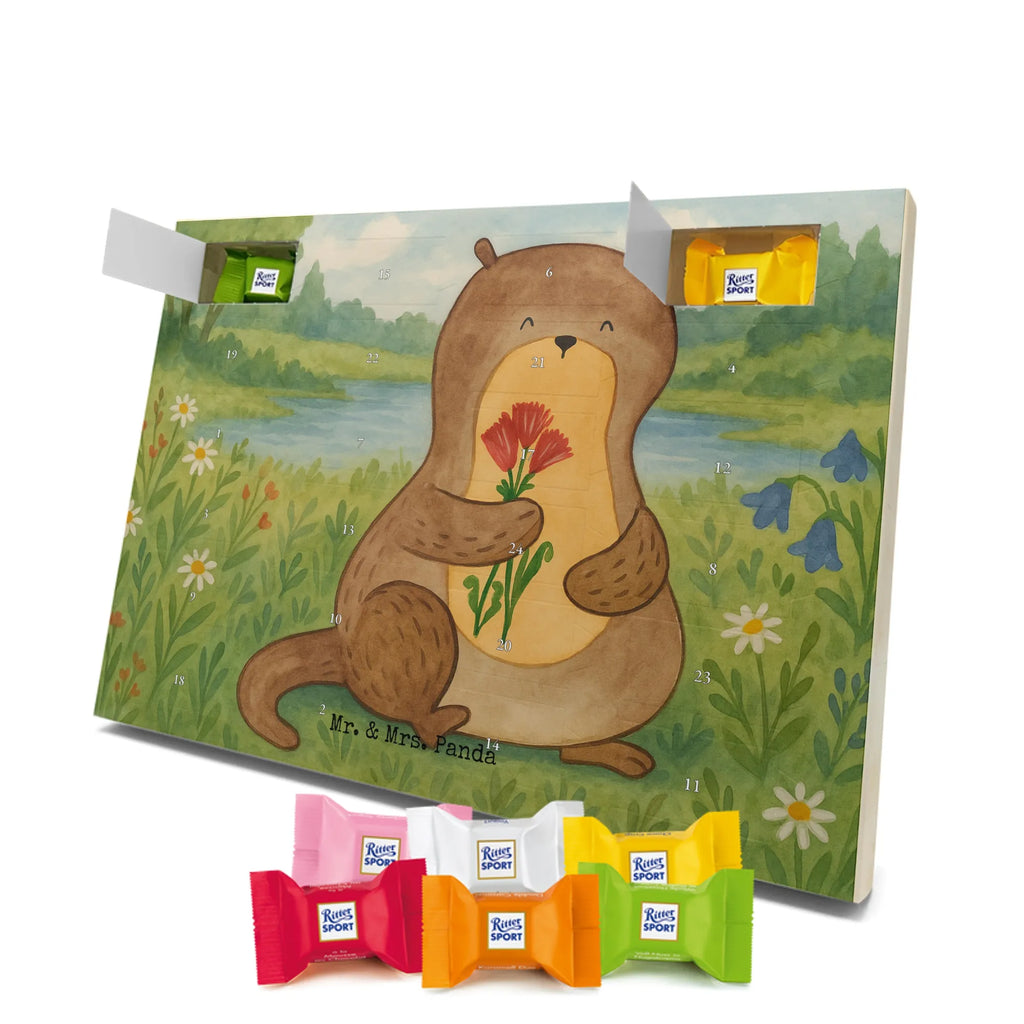 Chocolate advent calendar otter Bunch of flowers Design animal lover, marten, sea otter, European otter, water mammal, aquatic animal, baby otter, predator, water, otter gifts, gift ideas for animal lovers, animal, mammal, water animal, gifts for people in love, Otter Sea Otter Lake Otter