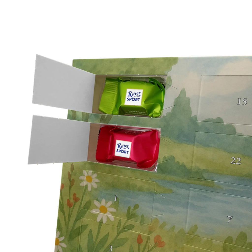 Chocolate advent calendar otter Bunch of flowers Design animal lover, marten, sea otter, European otter, water mammal, aquatic animal, baby otter, predator, water, otter gifts, gift ideas for animal lovers, animal, mammal, water animal, gifts for people in love, Otter Sea Otter Lake Otter