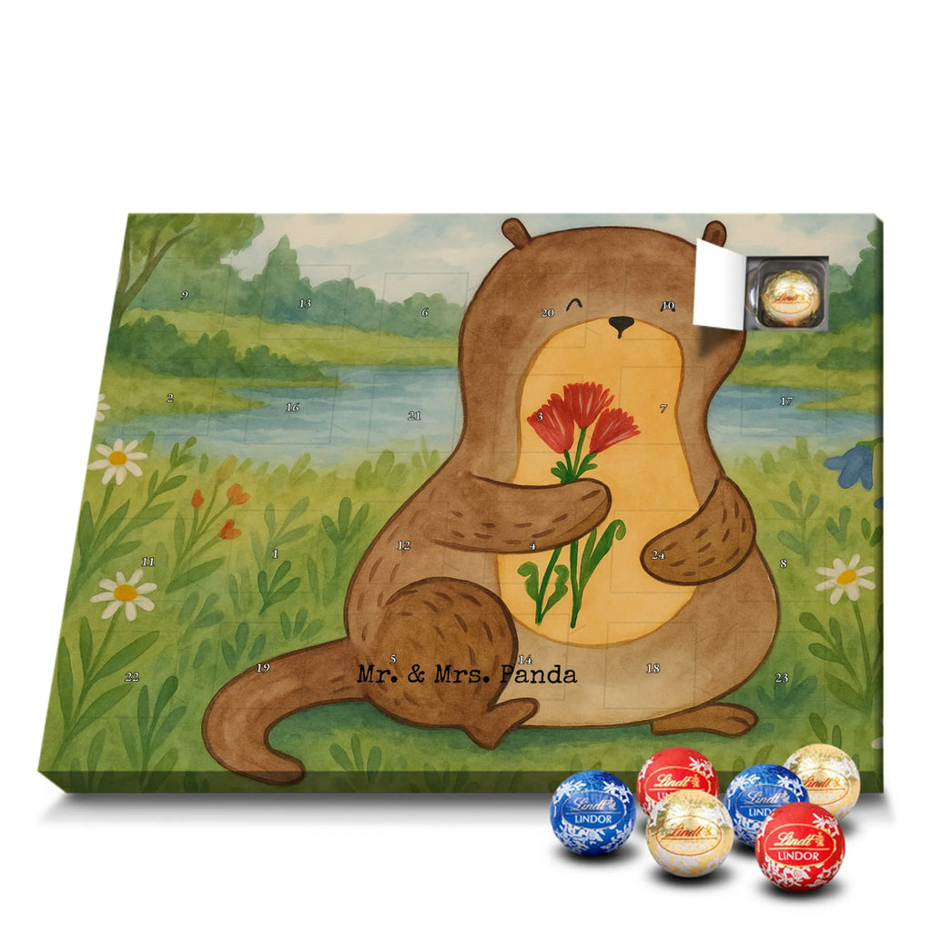 Chocolate advent calendar otter Bunch of flowers Design animal lover, marten, sea otter, European otter, water mammal, aquatic animal, baby otter, predator, water, otter gifts, gift ideas for animal lovers, animal, mammal, water animal, gifts for people in love, Otter Sea Otter Lake Otter
