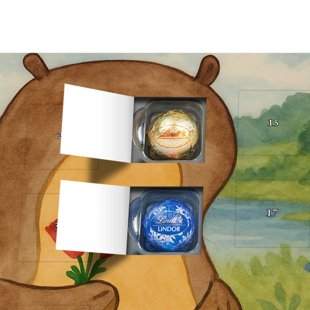 Chocolate advent calendar otter Bunch of flowers Design animal lover, marten, sea otter, European otter, water mammal, aquatic animal, baby otter, predator, water, otter gifts, gift ideas for animal lovers, animal, mammal, water animal, gifts for people in love, Otter Sea Otter Lake Otter