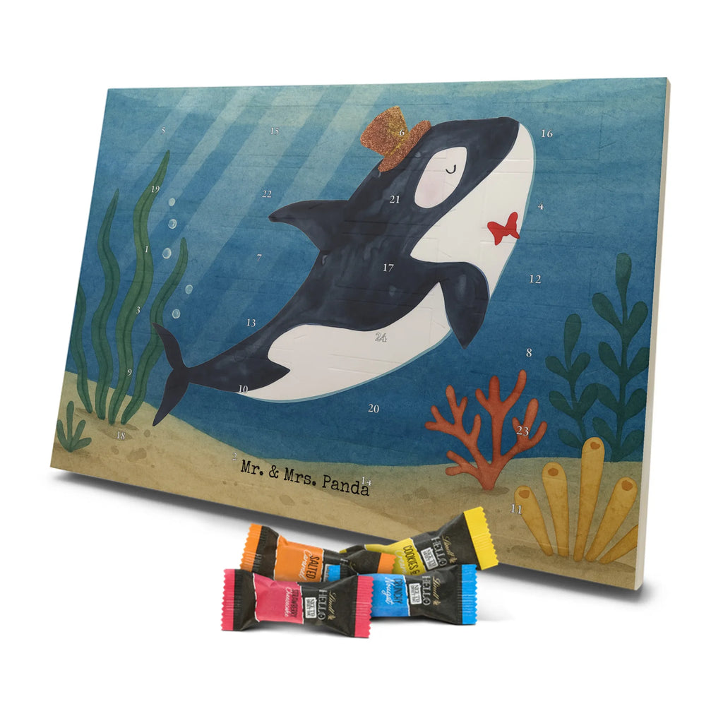 Chocolate advent calendar orca cylinder Design gift ideas, vacation, Seafood, aquatic animals, ocean, shells, corals, reef, whale, narwhal, sea urchin, lobster, platypus, manatee, crocodile, shrimp, gifts for seafood lovers, water world, underwater animals, underwater world, deep sea, seafood fans, seafood decoration, seafood posters, celebration, birthday, feast, confetti, congratulations