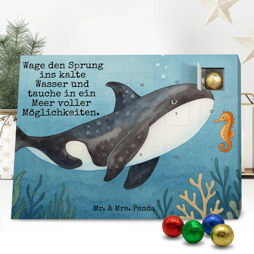 Chocolate advent calendar Orca Design gift ideas, vacation, Seafood, aquatic animals, ocean, shells, corals, reef, whale, narwhal, sea urchin, lobster, platypus, manatee, crocodile, shrimp, gifts for seafood lovers, water world, underwater animals, underwater world, deep sea, seafood fans, seafood decoration, seafood posters, killer whale, self-love, work, new start, opportunities