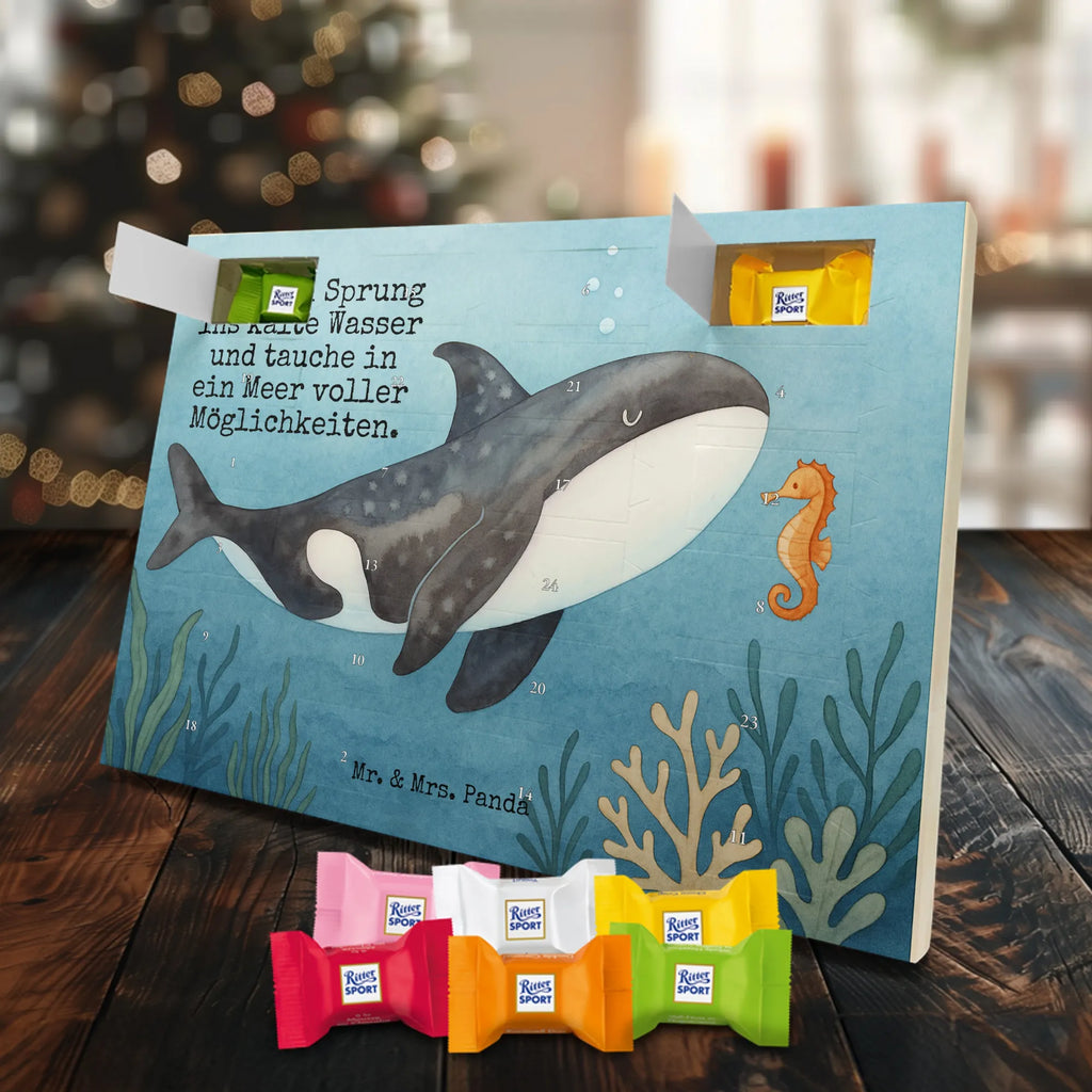 Chocolate advent calendar Orca Design gift ideas, vacation, Seafood, aquatic animals, ocean, shells, corals, reef, whale, narwhal, sea urchin, lobster, platypus, manatee, crocodile, shrimp, gifts for seafood lovers, water world, underwater animals, underwater world, deep sea, seafood fans, seafood decoration, seafood posters, killer whale, self-love, work, new start, opportunities