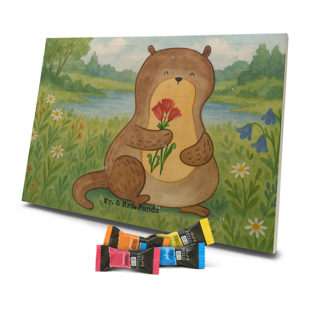 Chocolate advent calendar otter Bunch of flowers Design animal lover, marten, sea otter, European otter, water mammal, aquatic animal, baby otter, predator, water, otter gifts, gift ideas for animal lovers, animal, mammal, water animal, gifts for people in love, Otter Sea Otter Lake Otter
