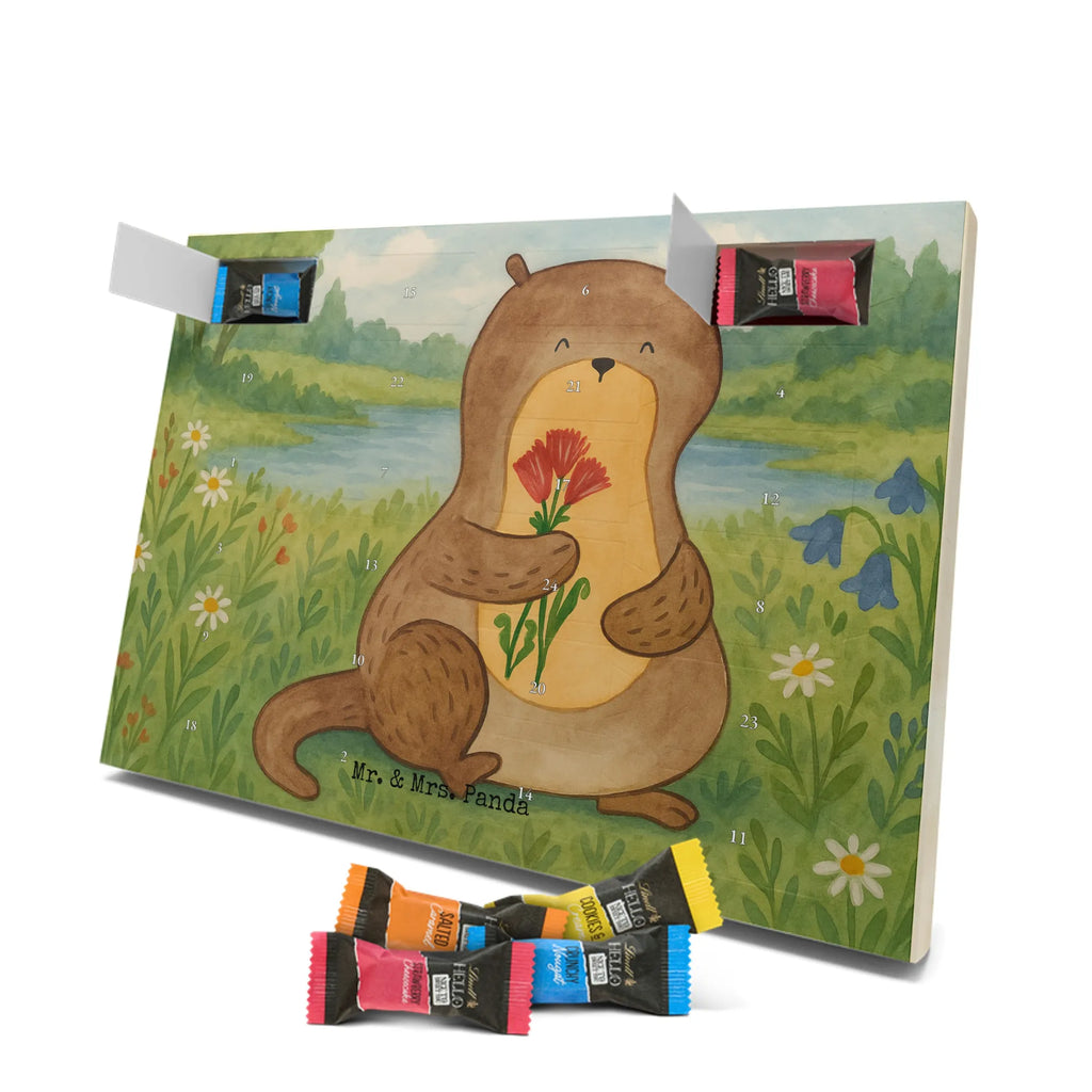 Chocolate advent calendar otter Bunch of flowers Design animal lover, marten, sea otter, European otter, water mammal, aquatic animal, baby otter, predator, water, otter gifts, gift ideas for animal lovers, animal, mammal, water animal, gifts for people in love, Otter Sea Otter Lake Otter
