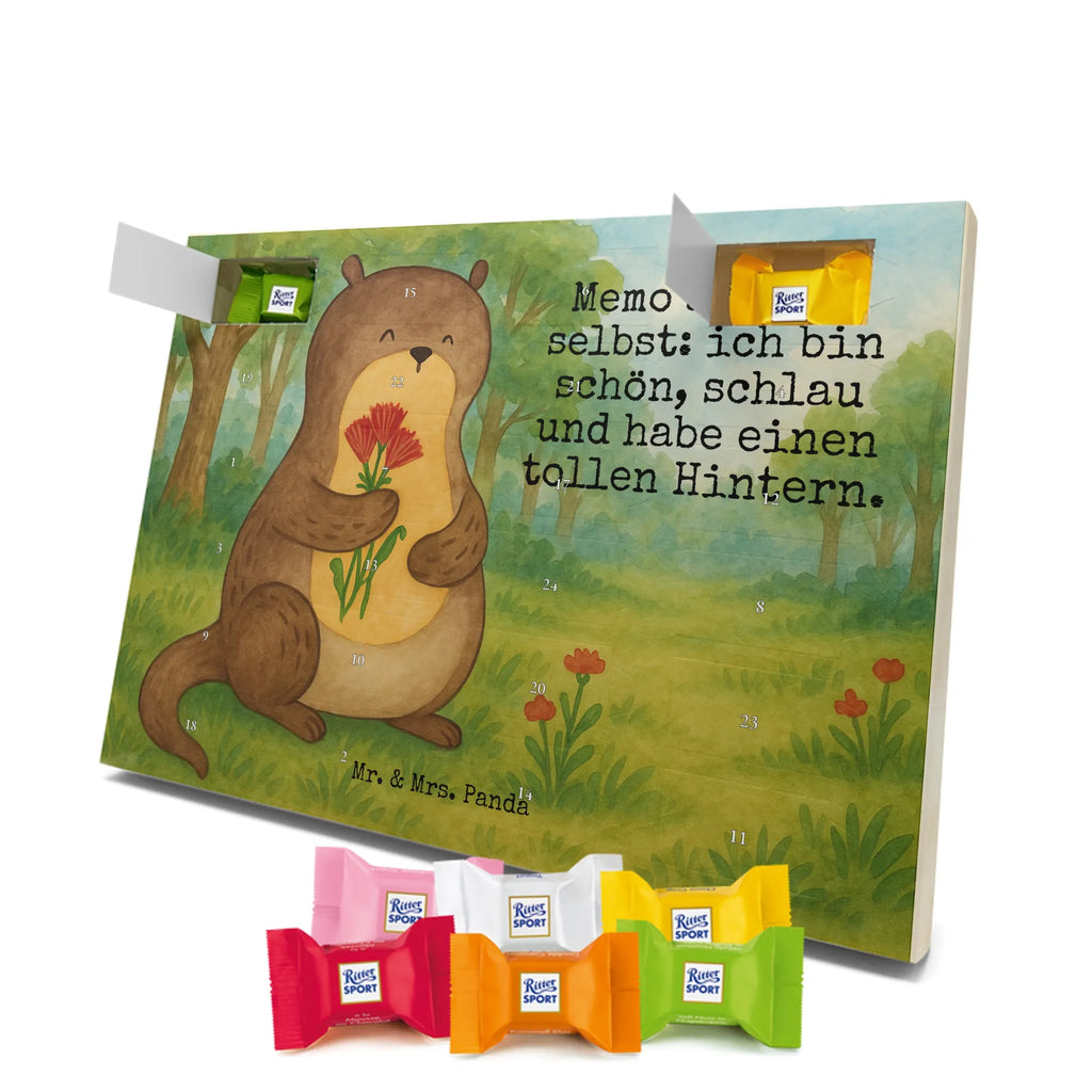 Chocolate advent calendar otter Bunch of flowers Design animal lover, marten, sea otter, European otter, water mammal, aquatic animal, baby otter, predator, water, otter gifts, gift ideas for animal lovers, animal, mammal, water animal, gifts for people in love, Otter Sea Otter Lake Otter