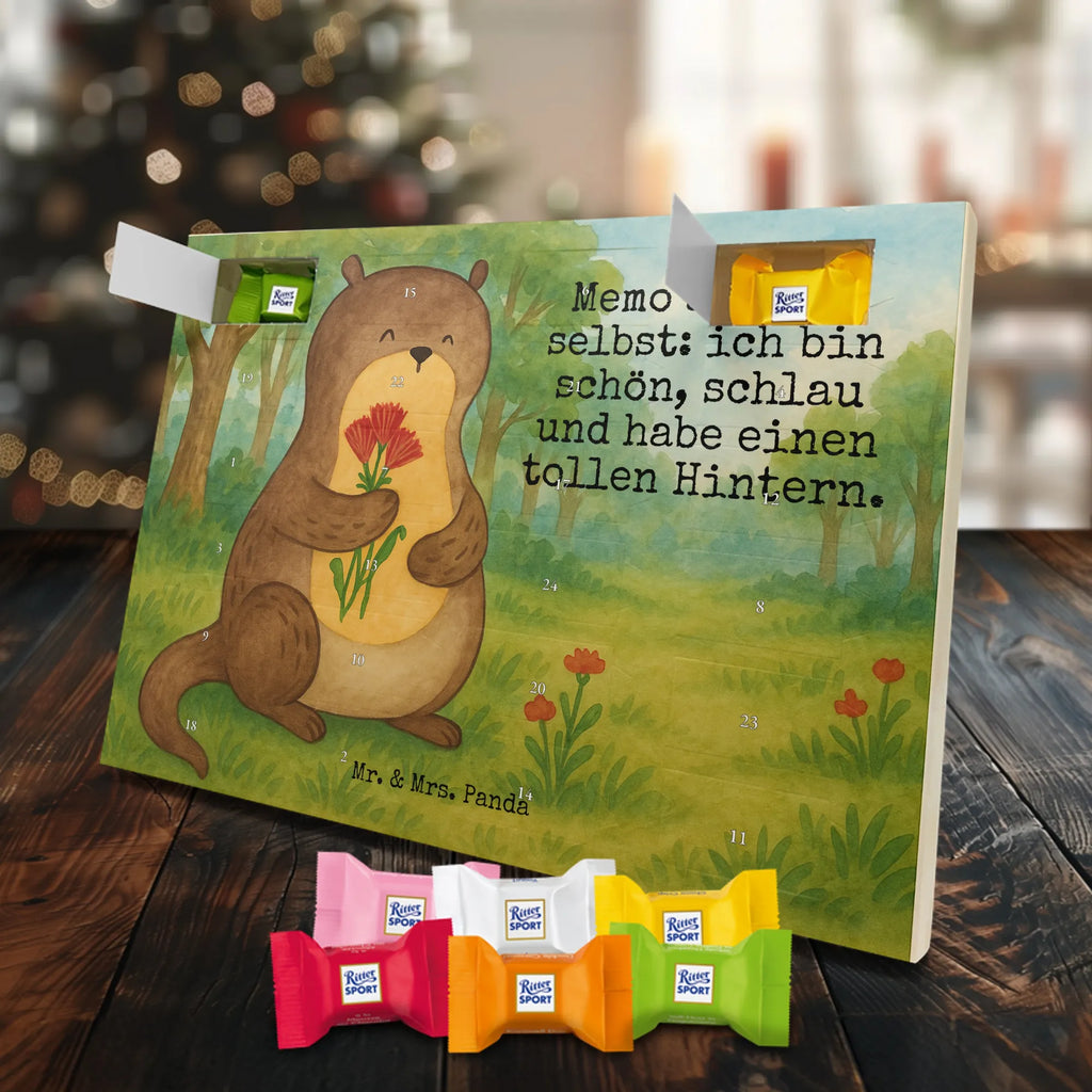 Chocolate advent calendar otter Bunch of flowers Design animal lover, marten, sea otter, European otter, water mammal, aquatic animal, baby otter, predator, water, otter gifts, gift ideas for animal lovers, animal, mammal, water animal, gifts for people in love, Otter Sea Otter Lake Otter