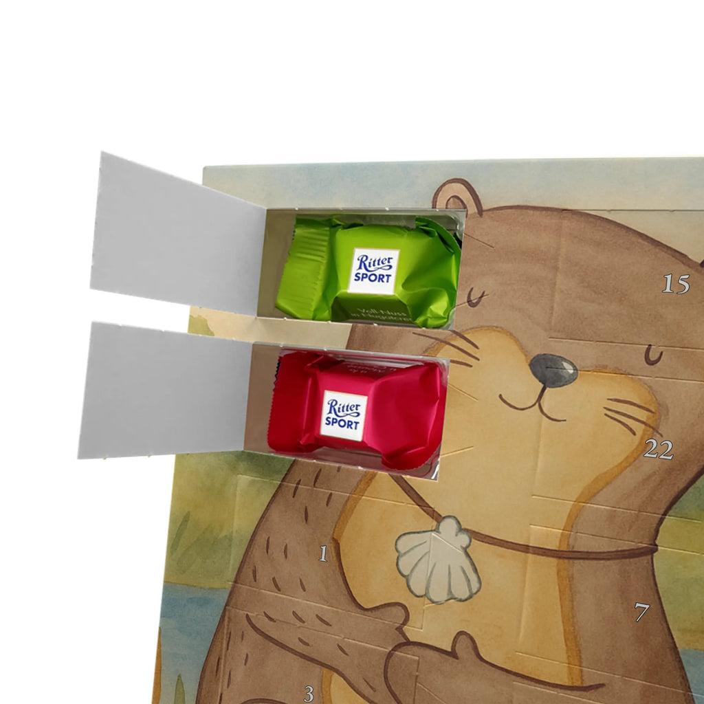 Chocolate advent calendar otter shell Design animal lover, marten, sea otter, European otter, water mammal, aquatic animal, baby otter, predator, water, otter gifts, gift ideas for animal lovers, animal, mammal, water animal, gifts for people in love, daydreaming, otter love, dreaming, brooding