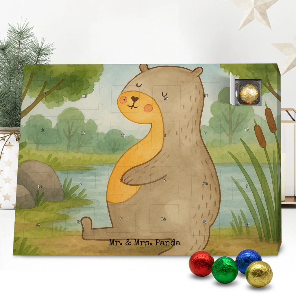 Chocolate advent calendar otter Belly Design animal lover, marten, sea otter, European otter, water mammal, aquatic animal, baby otter, predator, water, otter gifts, gift ideas for animal lovers, animal, mammal, water animal, gifts for people in love, Otter Sea Otter Lake Otter