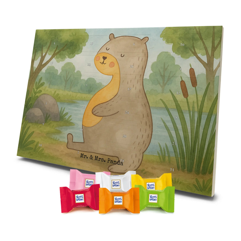 Chocolate advent calendar otter Belly Design animal lover, marten, sea otter, European otter, water mammal, aquatic animal, baby otter, predator, water, otter gifts, gift ideas for animal lovers, animal, mammal, water animal, gifts for people in love, Otter Sea Otter Lake Otter