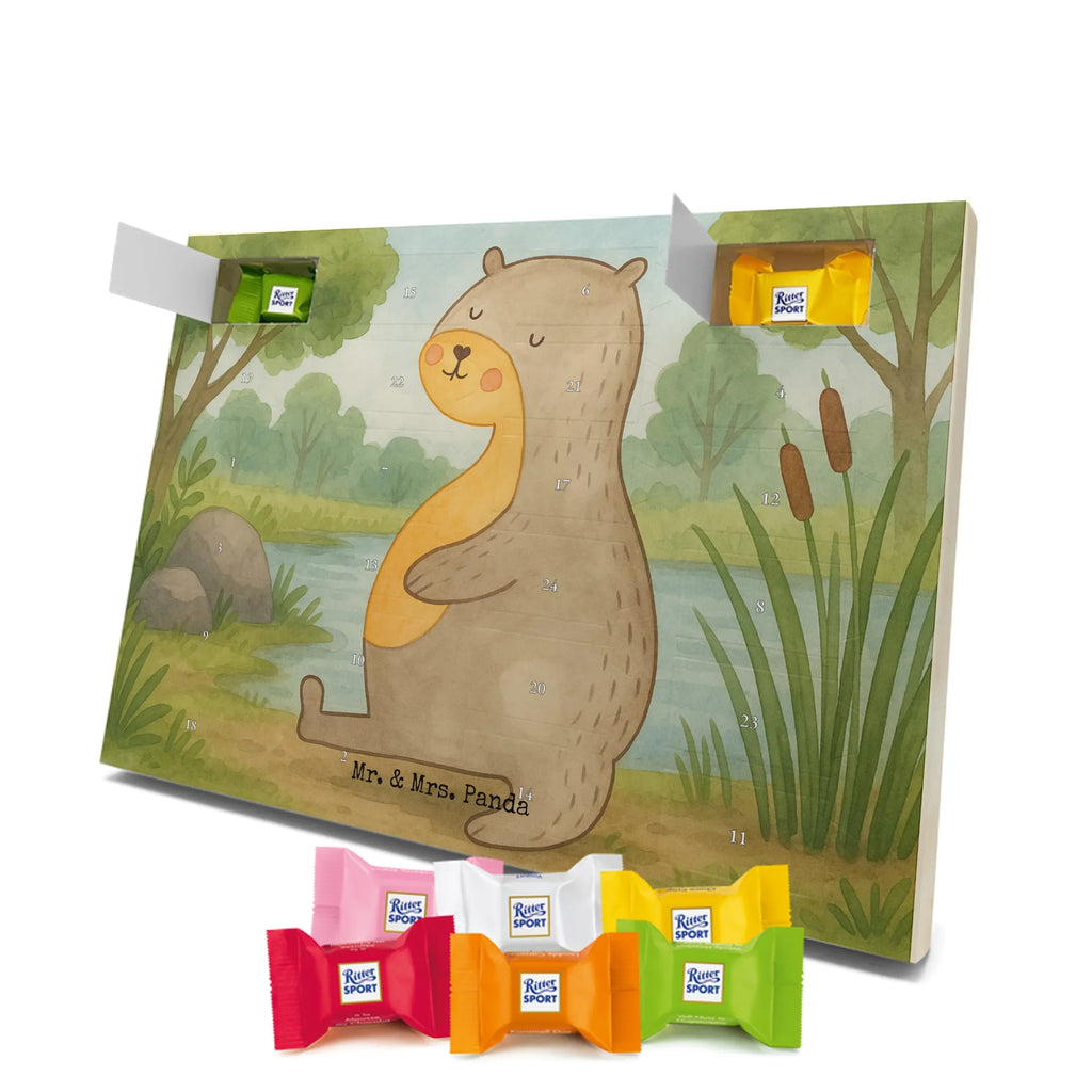 Chocolate advent calendar otter Belly Design animal lover, marten, sea otter, European otter, water mammal, aquatic animal, baby otter, predator, water, otter gifts, gift ideas for animal lovers, animal, mammal, water animal, gifts for people in love, Otter Sea Otter Lake Otter